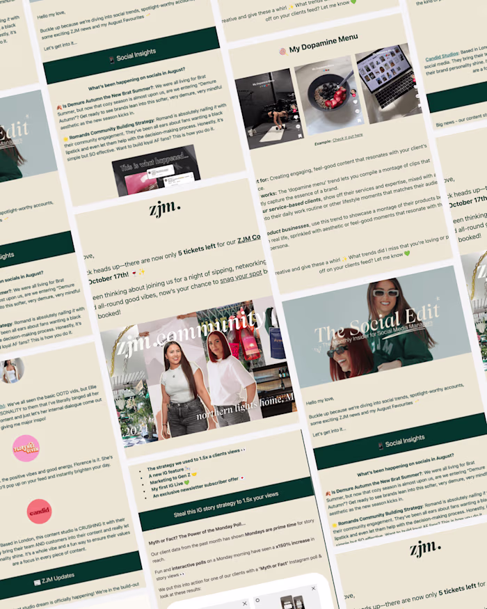 ZJM · Social Media Agency Newsletter