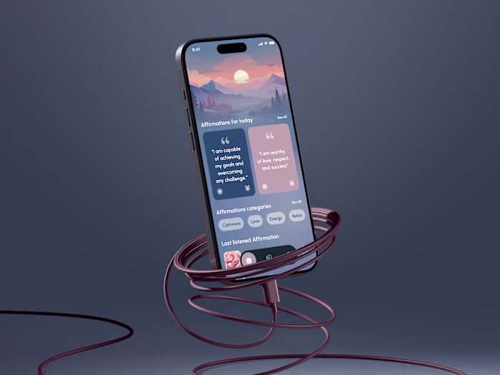 UI/UX Design | Mobile App Design | Affirmation Wellness App