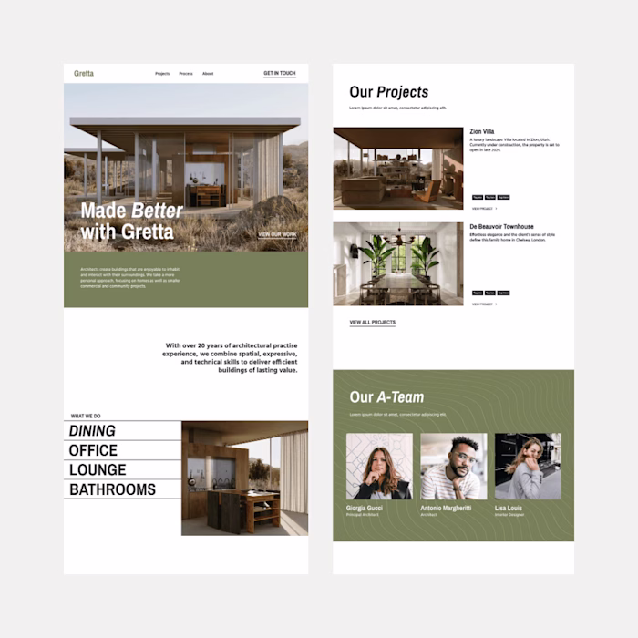 Gretta Website Concept