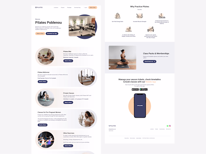 Pilates Studio Website Redesign