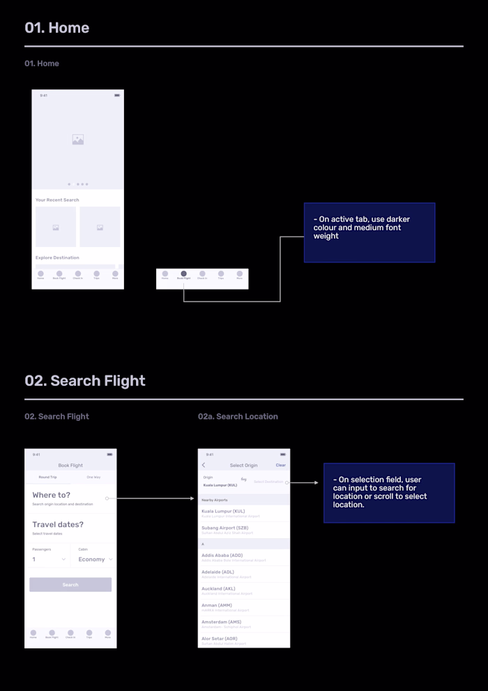 User research project- Airline App