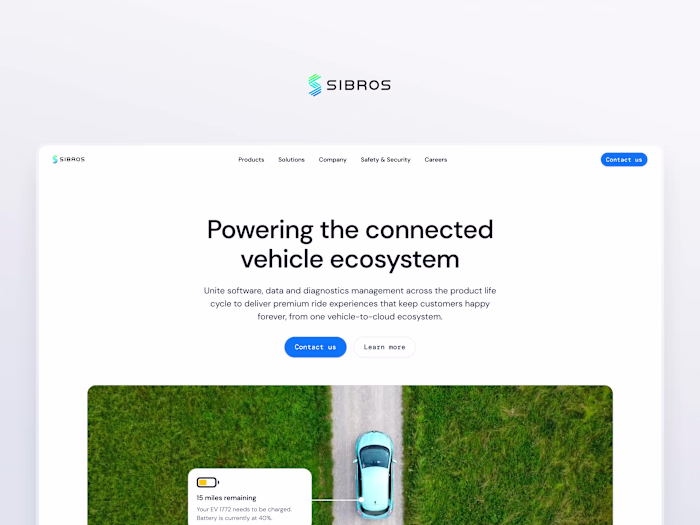 Sibros – Web design