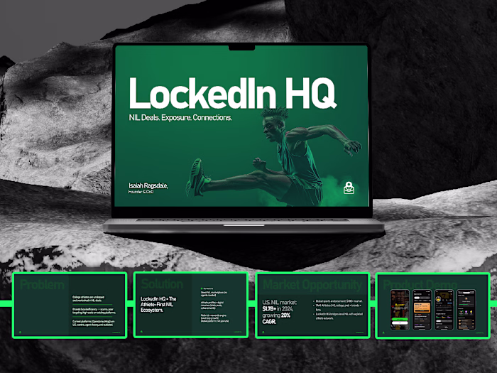 Investor Pitch Deck Design for LockedIn HQ