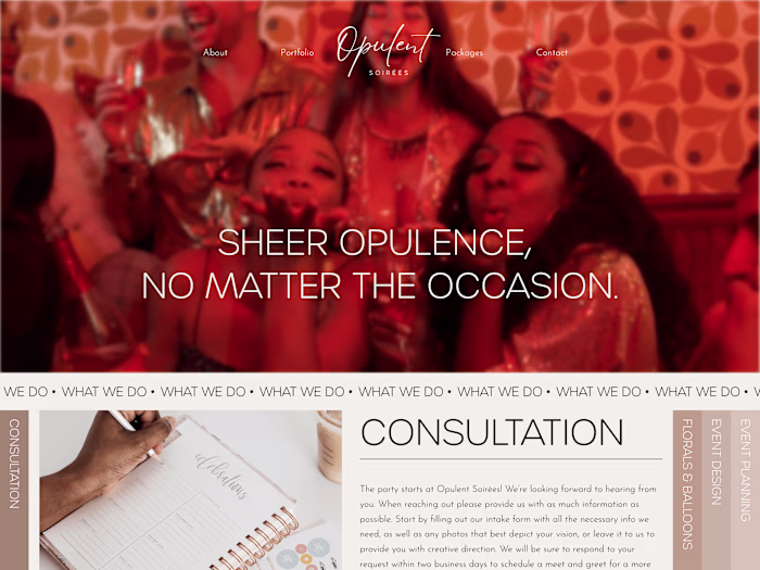 Squarespace Website for an Event Planning Business