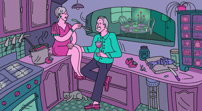 Cooking Editorial Illustration for AARP