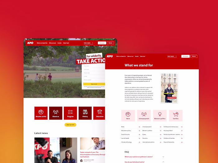 KPÖ website - Design & development