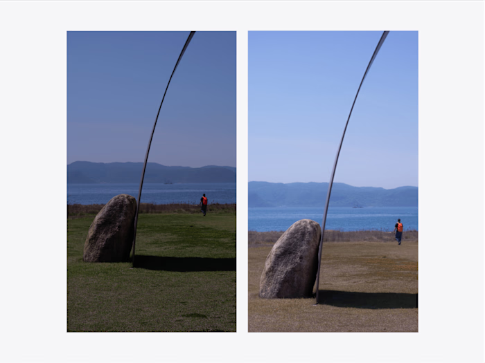 Photography editing of japanese sea and contemporary art