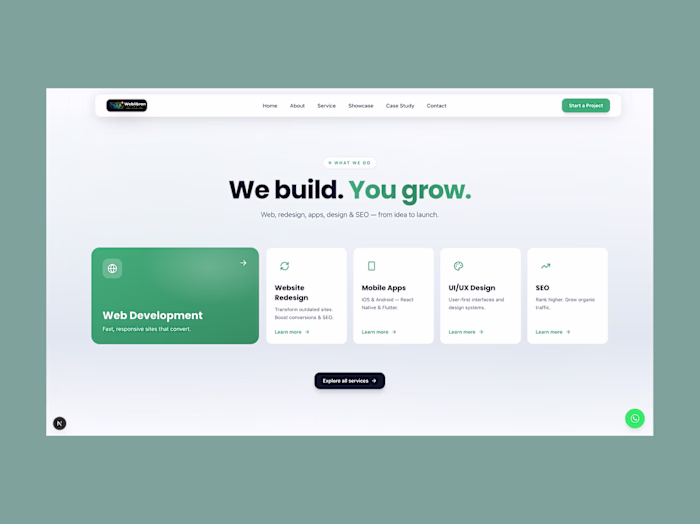 Website redesign focused on modern