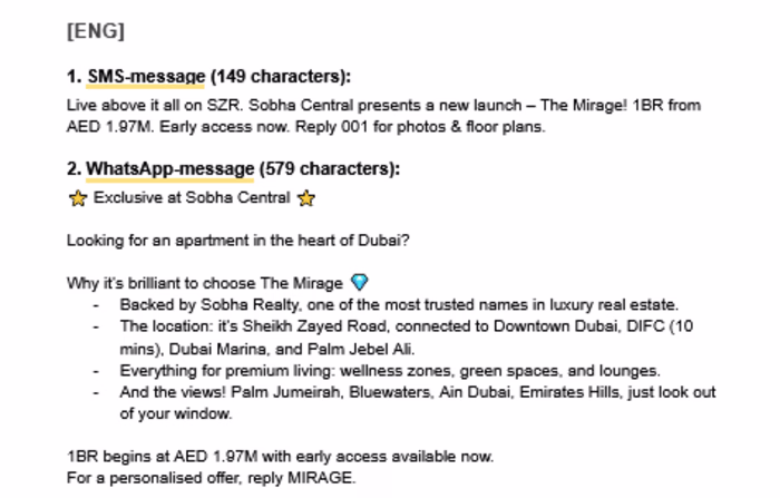 The Mirage at Sobha Central_sequences 