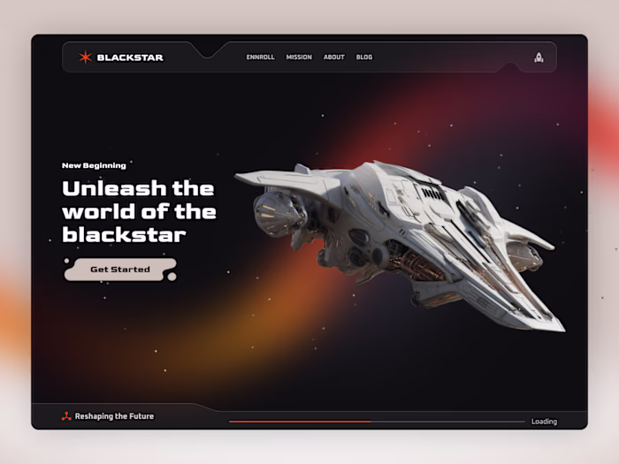 Blackstar - Futuristic website - Hero section