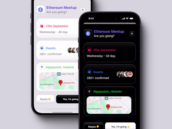 Design concept for a mobile meeting app