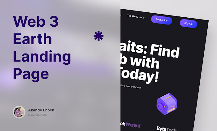 Job Finder- web3earth landing page on Behance