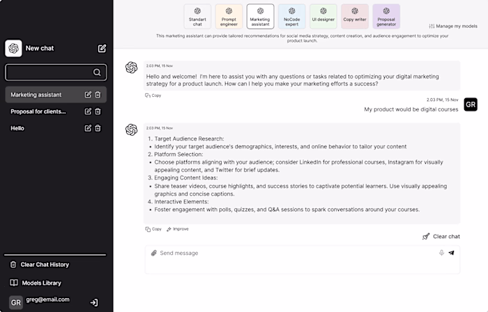 Internal ChatGPT with Custom Features