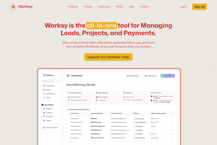 Worksy Landing Page