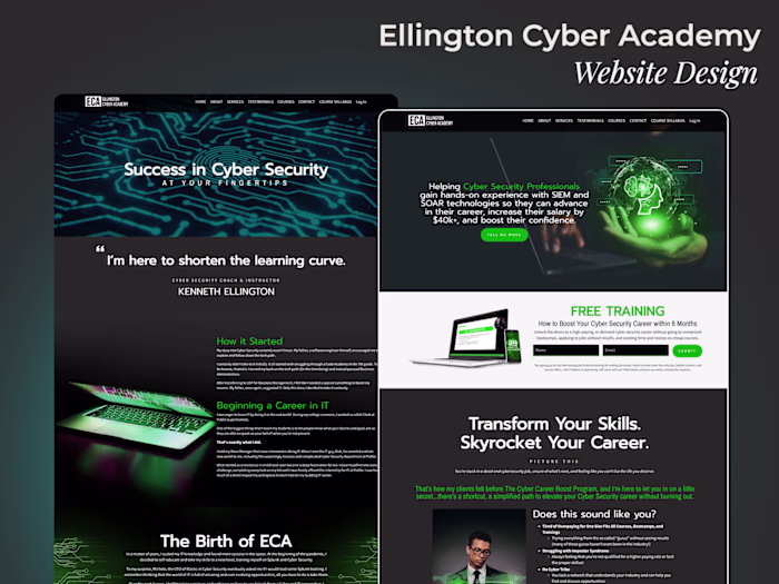 Kajabi Website Design for Ellington Cyber Academy