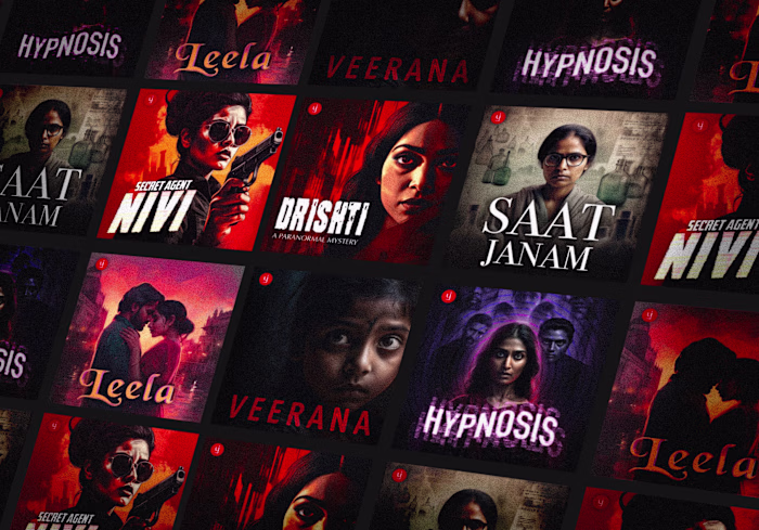 Ebook covers for Pratilipi & Amazon Music on Behance