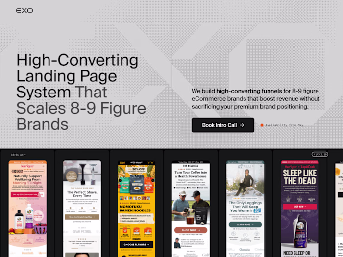 EXO Home Page Develop Using Webflow