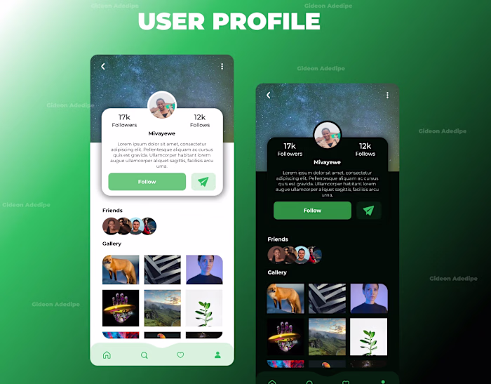 User Profile UI design with Figma