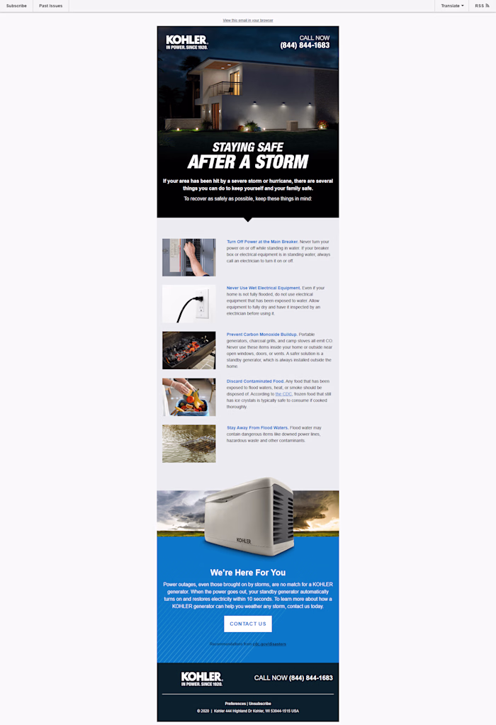 Staying Safe After a Storm Email