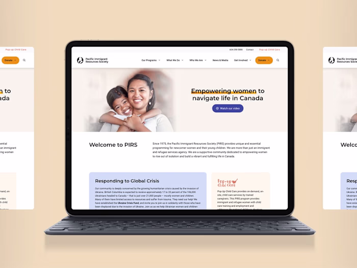 Website for nonprofit society for immigrants