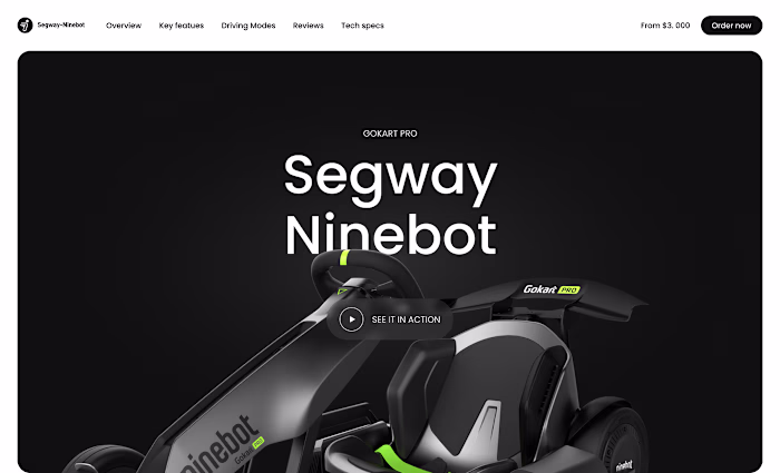 Landing Page | Segway Ninebot gokart pro on Behance