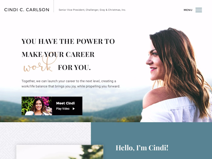 Landing Page for Cindy