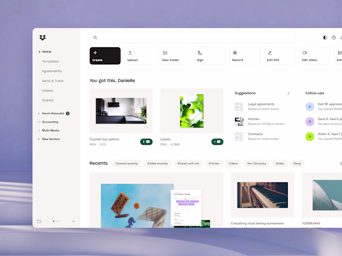 Dropbox Web Redesign