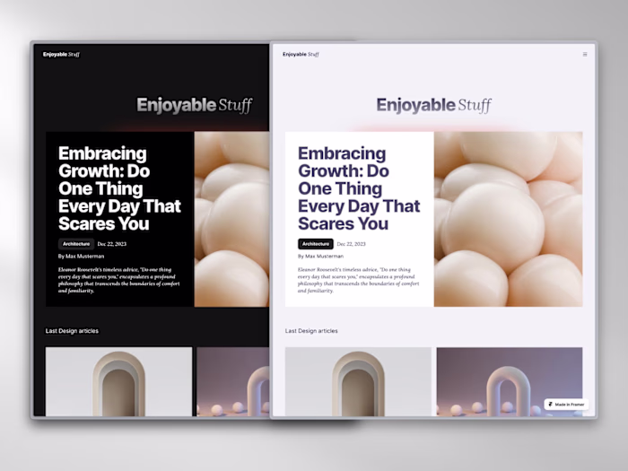 EnjoyableStuff - Blog Framer Template