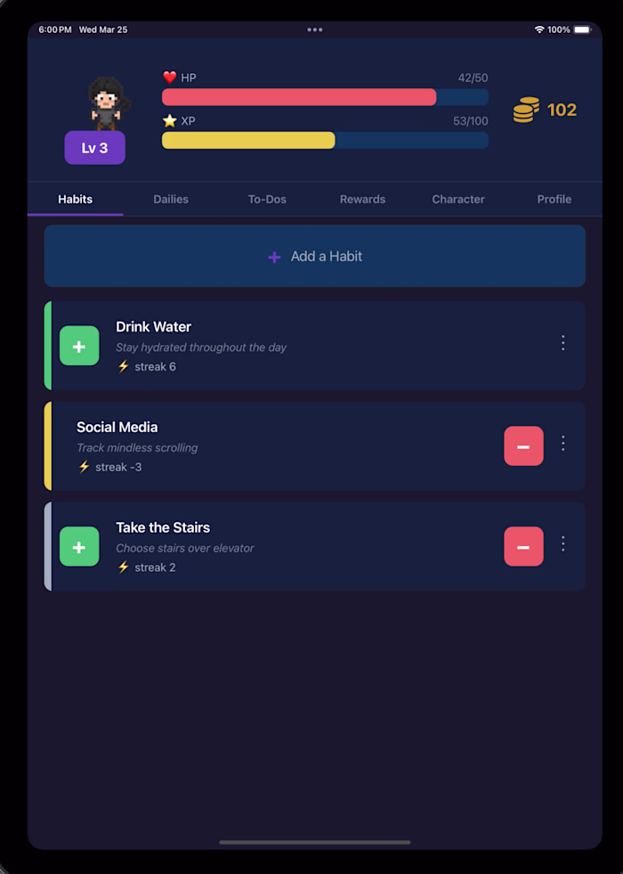 Created a Gamified Tracking App