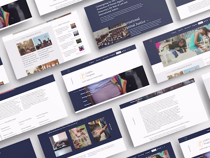 No Peace Without Justice | Web Design