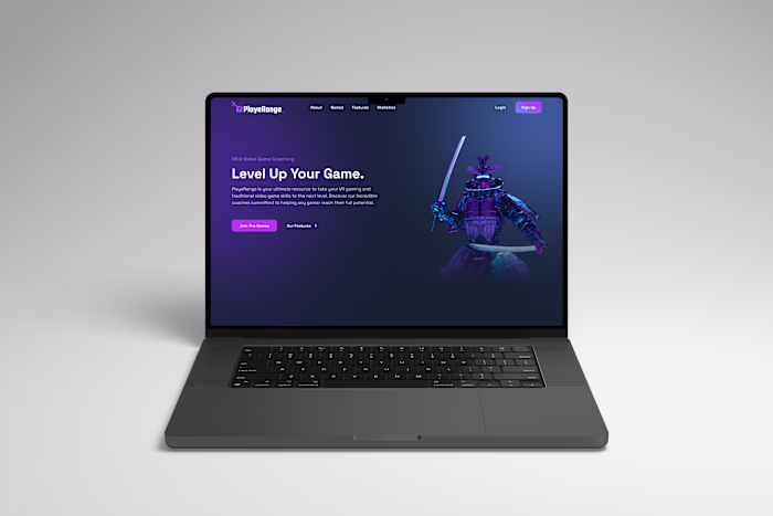 Playerange - VR Game Coaching Landing Page Responsive Web Design