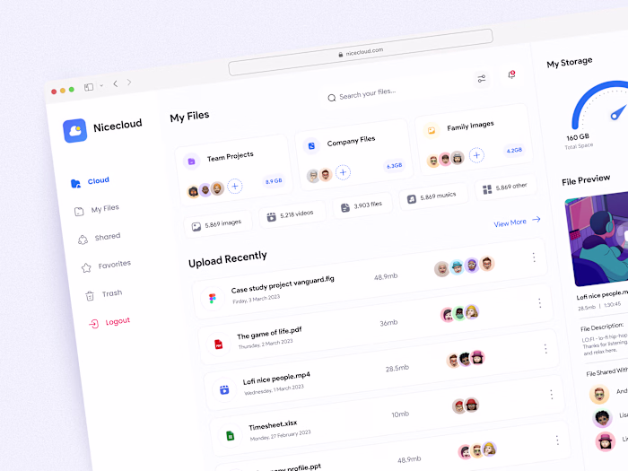 Nicecloud - Cloud Storage Dashboard