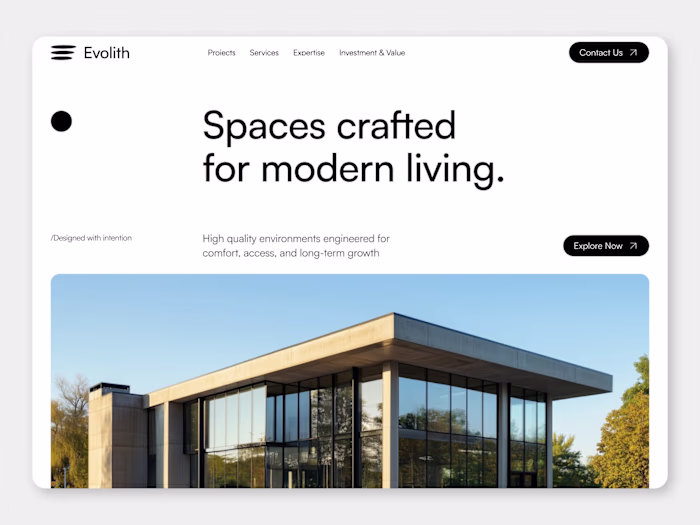 Evolith - Developer Real Estate Landing Page