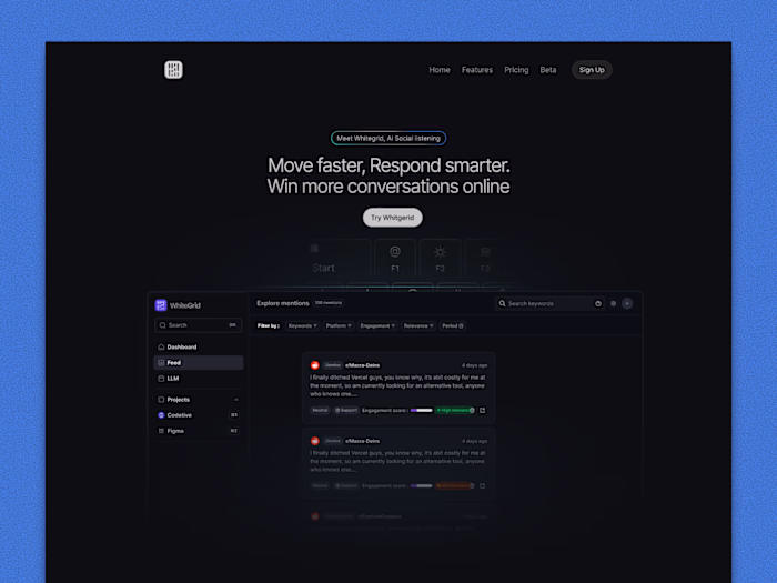 Landing page Design for WhiteGrid