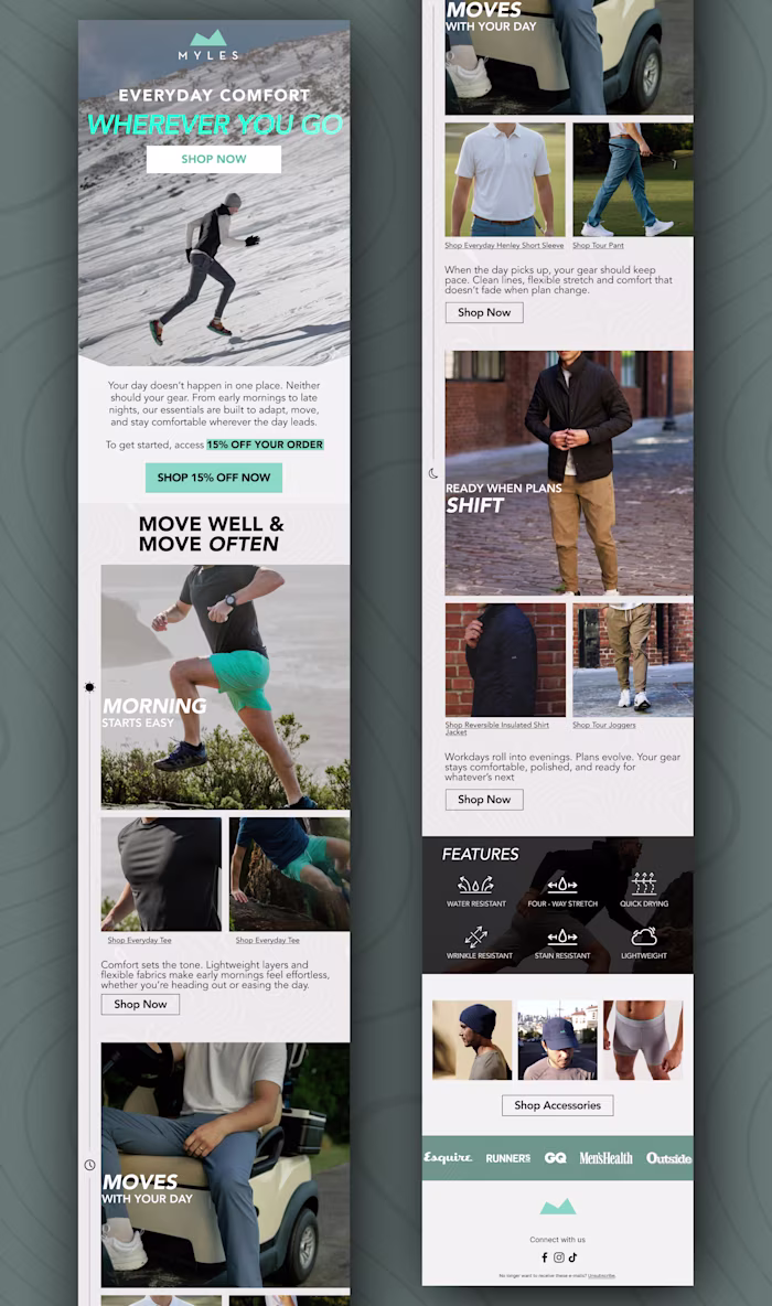 Professional Email Design Services for Myles' Branding