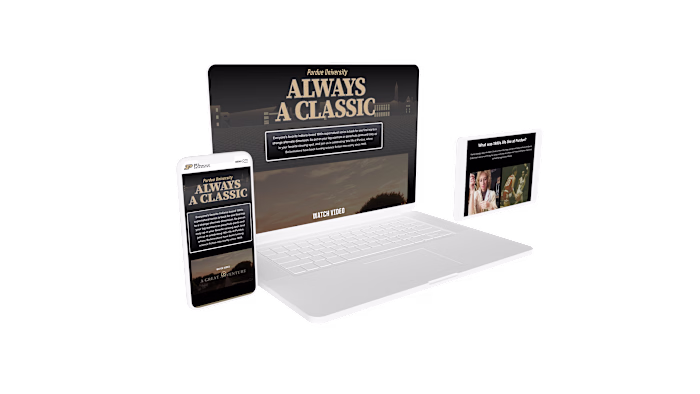 Purdue University "Throwback" Campaign Landing Page