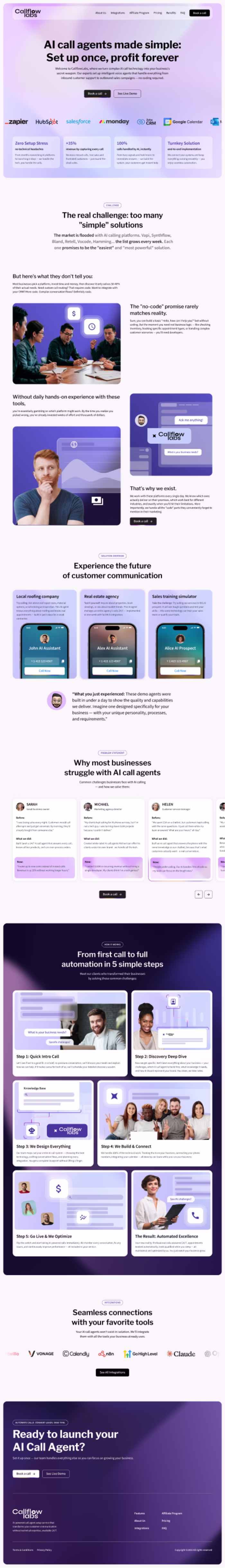 Design and Implementation of AI Call Agent Website and AI Demos