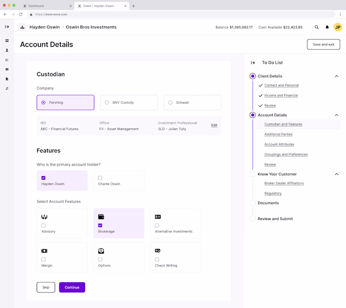 Next-Gen Wealth Platform: New Account Opening