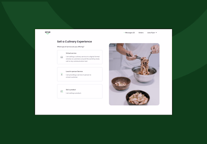 SRVE - app for personal chef booking