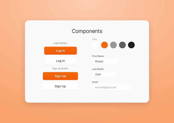 Components design for an app