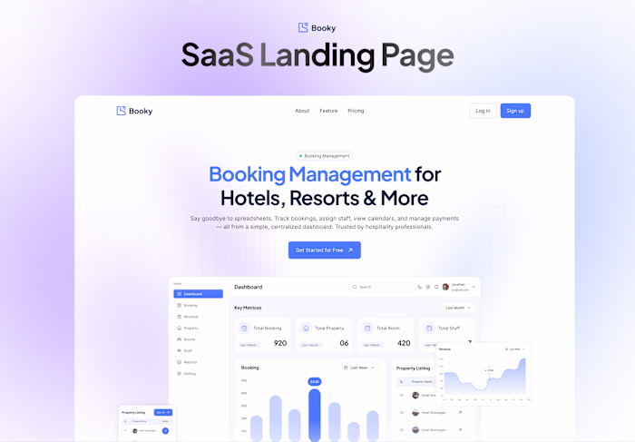 Booking management SaaS Landing Page
