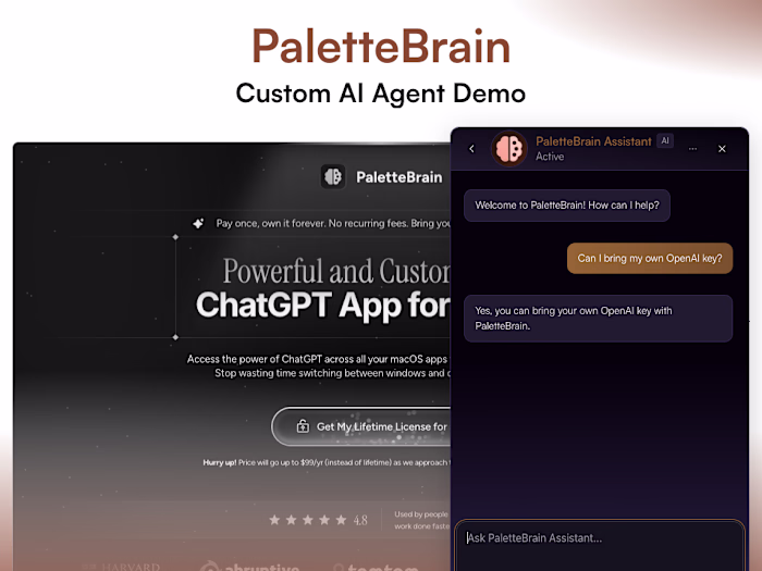 Custom AI Agent for PaletteBrain