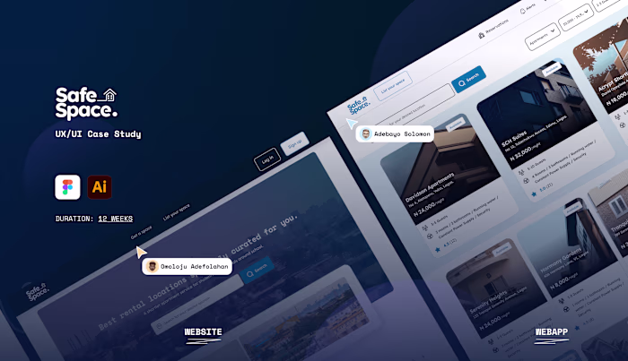 UX/UI CASE STUDY - SAFESPACE - SHORTLET APARTMENT