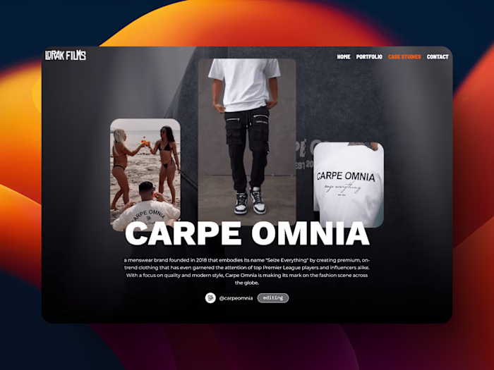 3D Wix Studio website for Lorak Films