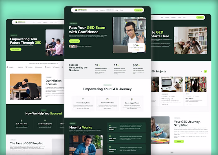 LMS Website Design & Development for GED Prep Pro #webflow #...