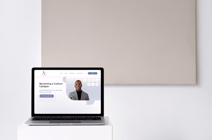 Landing page for a personal development course 