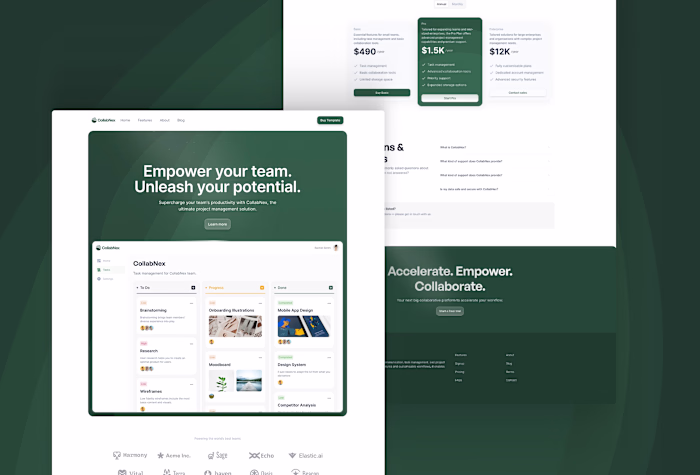 CollabNex Productivity Landing Page