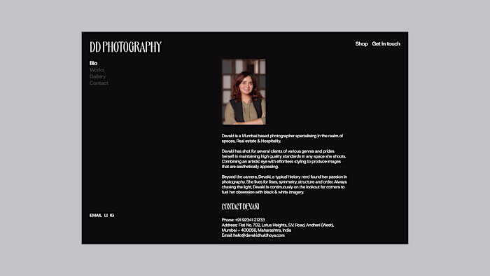 The DD Photography website redesign was created for ProtoTho...