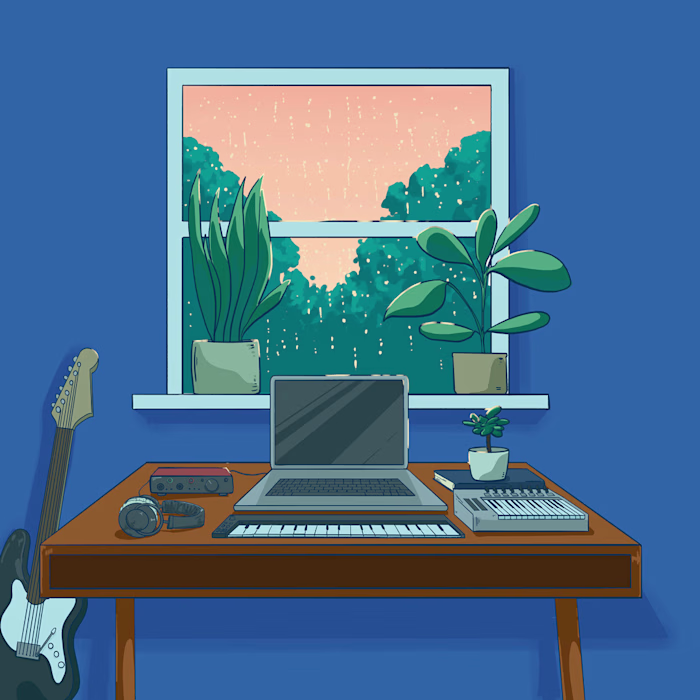 Lofi album artwork for "Simple Moments" by Damien Sebe.