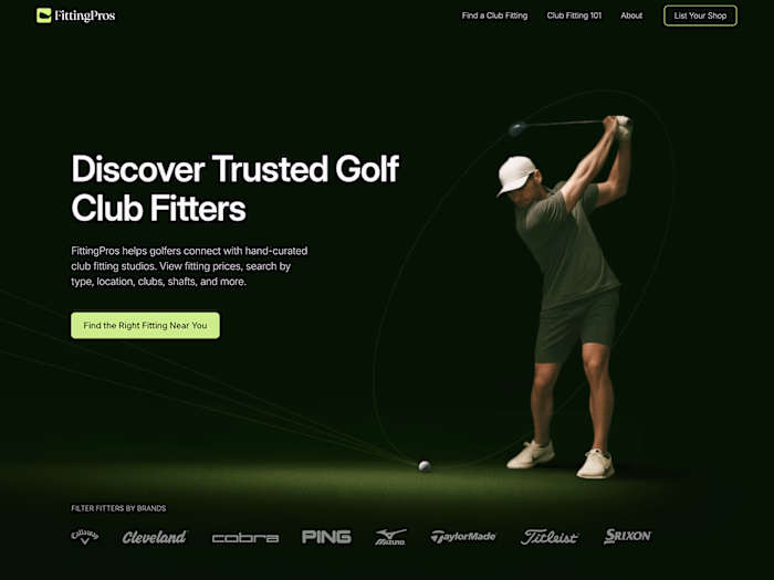 FittingPros Golf Club Fitter Website